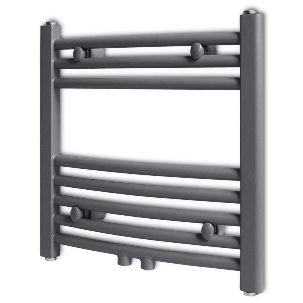 Radiator / handdoekenrek gebogen 480x480 mm grijs