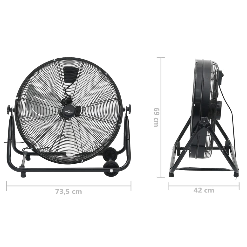 Trommelventilator industrieel 172,5 W 60 cm zwart