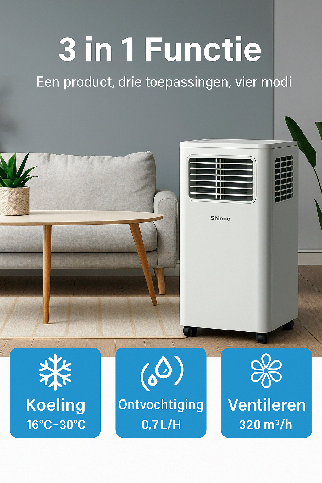 Mobiele Airco  Easy Cool 1.0 7000 BTU